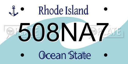 508NA7 Rhode Island License Plate