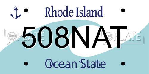 508NAT Rhode Island License Plate