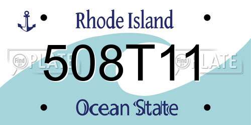 508T11 Rhode Island License Plate