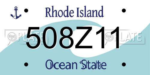 508Z11 Rhode Island License Plate