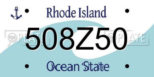 508Z50 Rhode Island License Plate