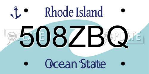 508ZBQ Rhode Island License Plate