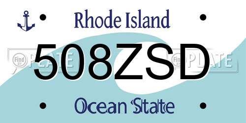 508ZSD Rhode Island License Plate