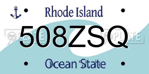 508ZSQ Rhode Island License Plate