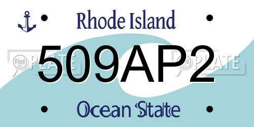 509AP2 Rhode Island License Plate