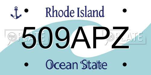 509APZ Rhode Island License Plate