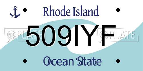 509IYF Rhode Island License Plate
