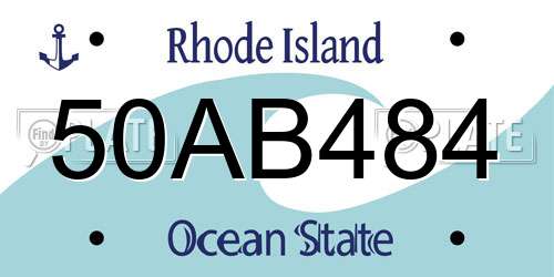 50AB484 Rhode Island License Plate