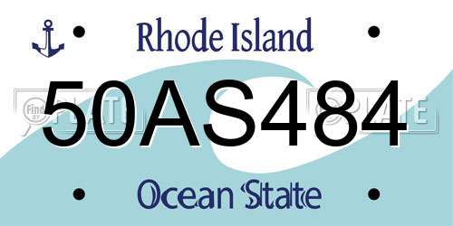 50AS484 Rhode Island License Plate