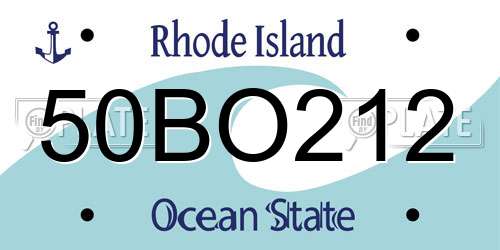 50BO212 Rhode Island License Plate