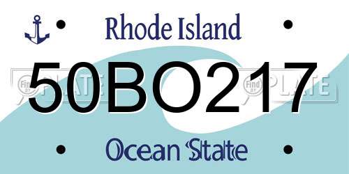 50BO217 Rhode Island License Plate
