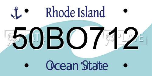 50BO712 Rhode Island License Plate