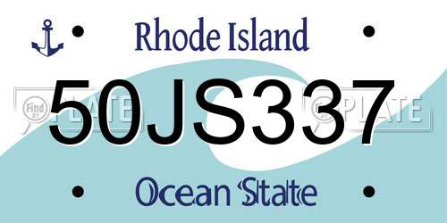 50JS337 Rhode Island License Plate