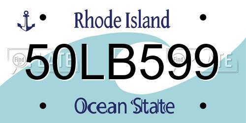 50LB599 Rhode Island License Plate