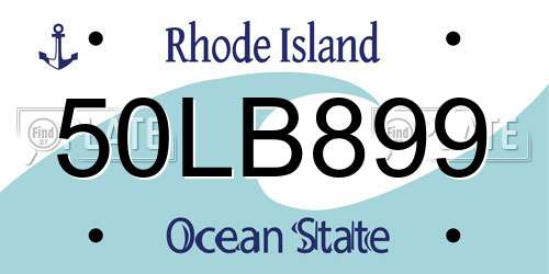 50LB899 Rhode Island License Plate