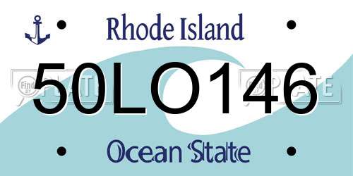 50LO146 Rhode Island License Plate