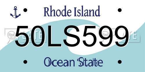 50LS599 Rhode Island License Plate