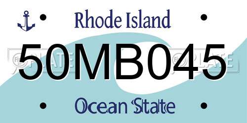 50MB045 Rhode Island License Plate