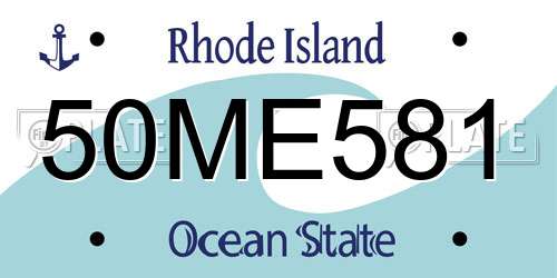 50ME581 Rhode Island License Plate
