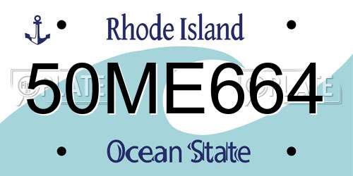 50ME664 Rhode Island License Plate