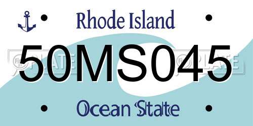 50MS045 Rhode Island License Plate