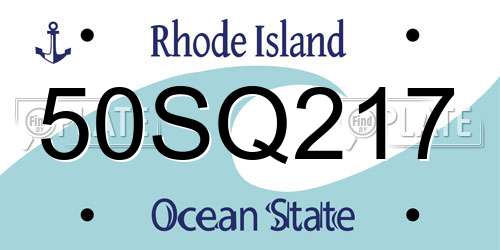 50SQ217 Rhode Island License Plate