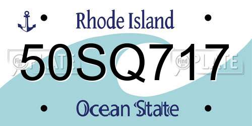 50SQ717 Rhode Island License Plate