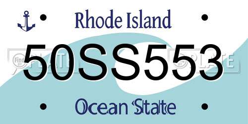 50SS553 Rhode Island License Plate