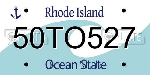50TO527 Rhode Island License Plate