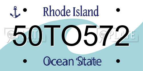 50TO572 Rhode Island License Plate