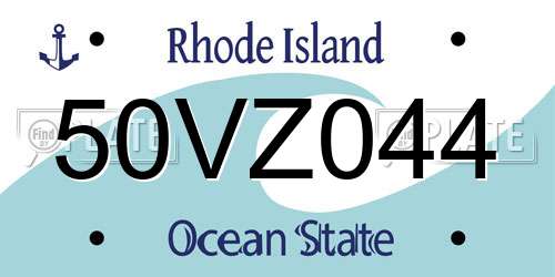 50VZ044 Rhode Island License Plate