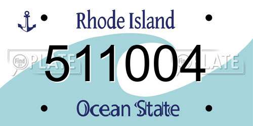 511004 Rhode Island License Plate