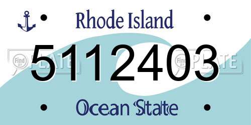 5112403 Rhode Island License Plate