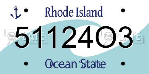 51124O3 Rhode Island License Plate