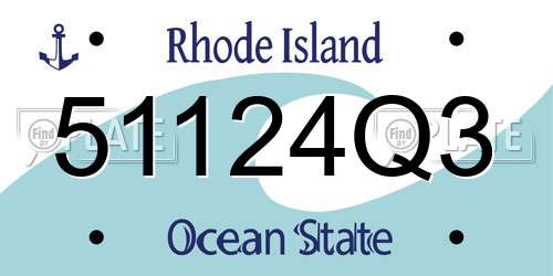51124Q3 Rhode Island License Plate