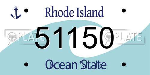 51150 Rhode Island License Plate