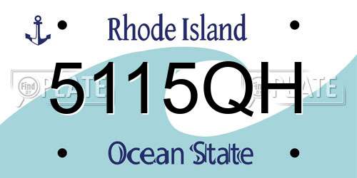 5115QH Rhode Island License Plate