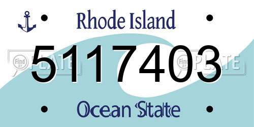 5117403 Rhode Island License Plate
