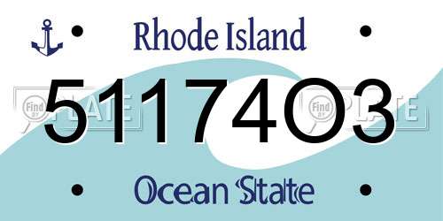 51174O3 Rhode Island License Plate