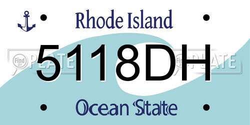 5118DH Rhode Island License Plate
