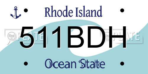511BDH Rhode Island License Plate