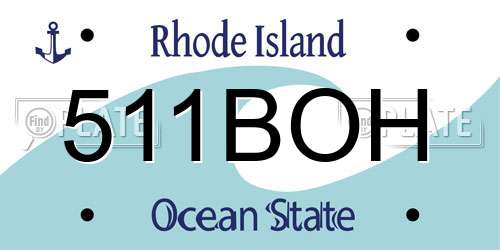 511BOH Rhode Island License Plate