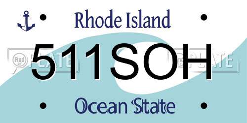 511SOH Rhode Island License Plate