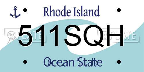 511SQH Rhode Island License Plate