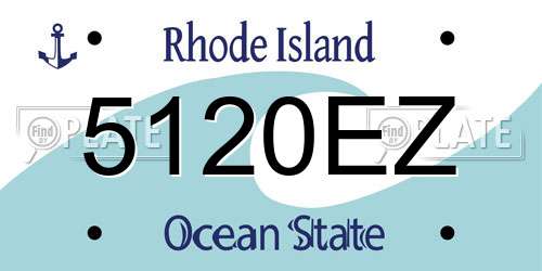 5120EZ Rhode Island License Plate