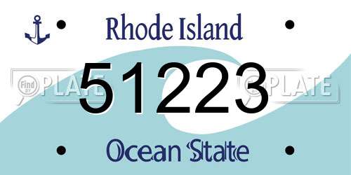 51223 Rhode Island License Plate
