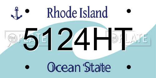 5124HT Rhode Island License Plate
