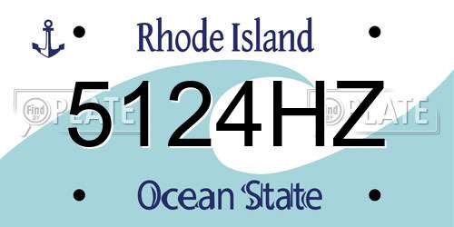 5124HZ Rhode Island License Plate