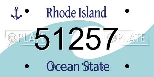 51257 Rhode Island License Plate