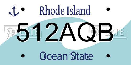 512AQB Rhode Island License Plate